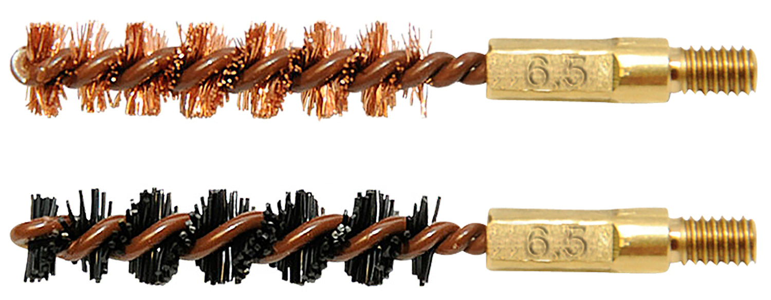 Otis FG265NB Bore Brush Set  6.5mm/264/260 Cal 8-32" Thread 2" Long Bronze/Nylon Bristles 2 Per Pkg