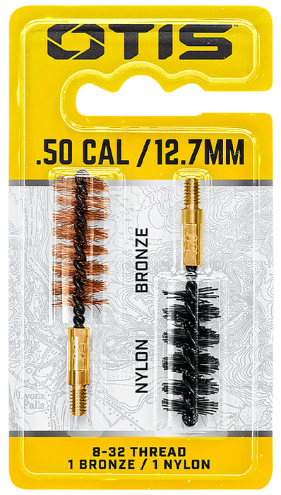 Otis FG350NB Bore Brush Set  50 Cal/12.7mm 8-32 Thread 2" Long Bronze/Nylon Brush 2 Per Pkg