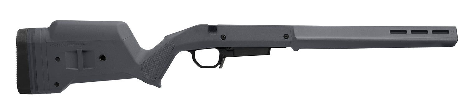 Magpul MAG1207GRY Hunter American Stock Gray Adjustable Synthetic Stock with Aluminum Chassis for Short Action Ruger American Right Hand Includes STANAG Mag Well