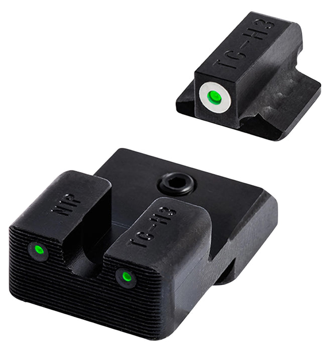 TruGlo TGTG231G3MW Tritium Pro  Black | Green Tritium White Outline Front Sight Green Tritium Rear Sight