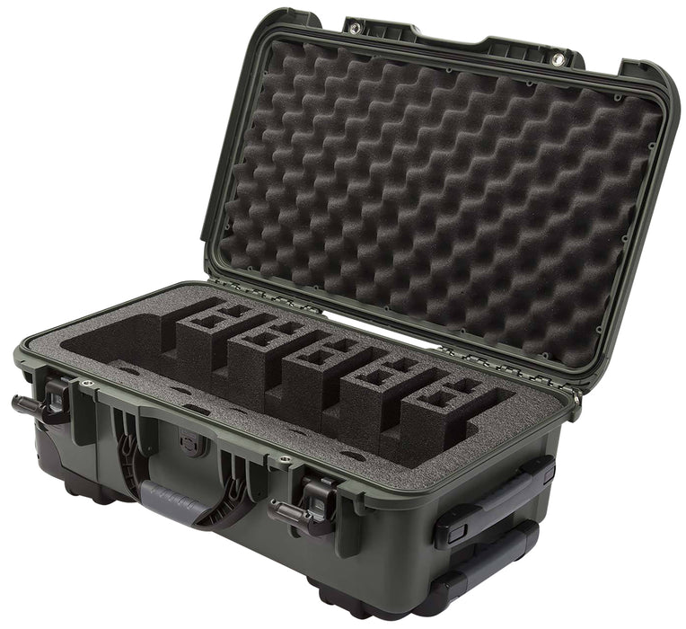 Nanuk 9356UP6 935 6 Up Pistol Case Olive Polymer w/ Closed-Cell Foam Padding 22" L x 14" W x 9" H Interior Dimensions