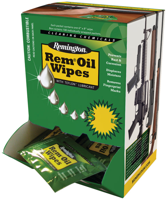 Remington Accessories 18471 Rem Oil  Cleans, Lubricates, Protects Single Pack Wipes 300 Per Box