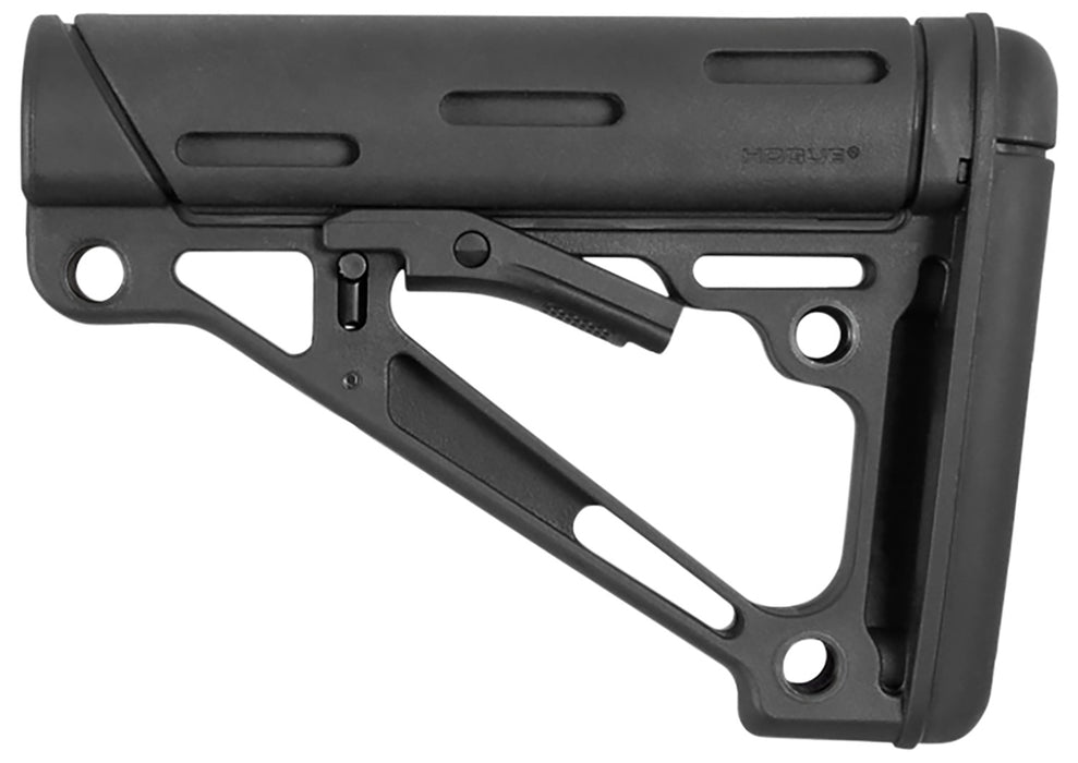 Hogue 15040 OverMolded Collapsible Buttstock made of Synthetic Material with Black Finish & Overmolded Rubber for Mil-Spec AR-15, M16