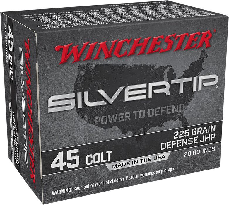 Winchester Ammo W45CST Silvertip  45 Colt (LC) 225 gr Jacketed Hollow Point (JHP) 20 Bx/10 Cs