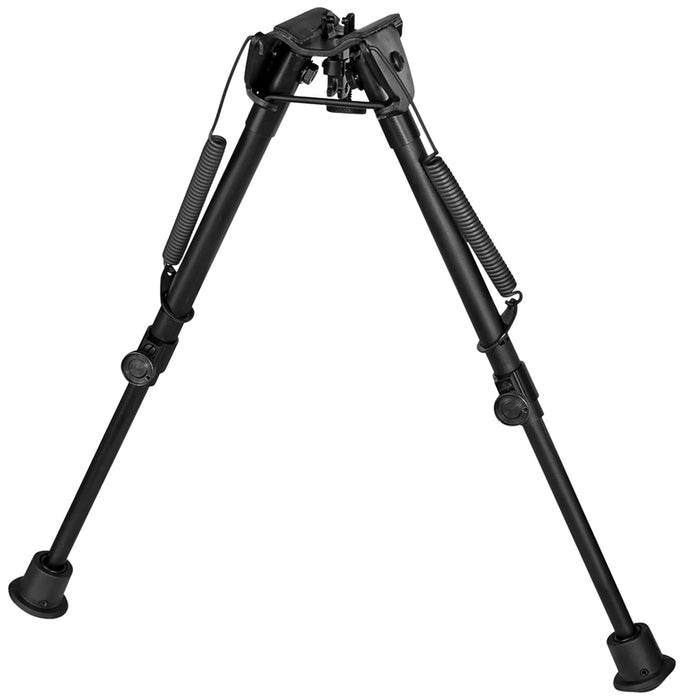 Harris Bipods 1A2-L2 Non-Swivel L Swivel Stud, 9-13", Black Steel/Aluminum, Self Leveling Legs, Rubber Feet (No Sling Stud Provision)