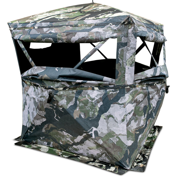 Primos 65112 Full Frontal  Ground Veil Camo 150D Polyester 58" x 58", 67" High