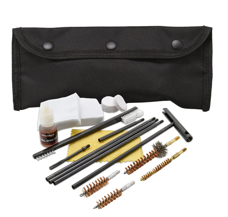 KleenBore POU301B All Caliber Cleaning Kit Handgun/Rifle Bronze/Nylon Bristles Nylon Case