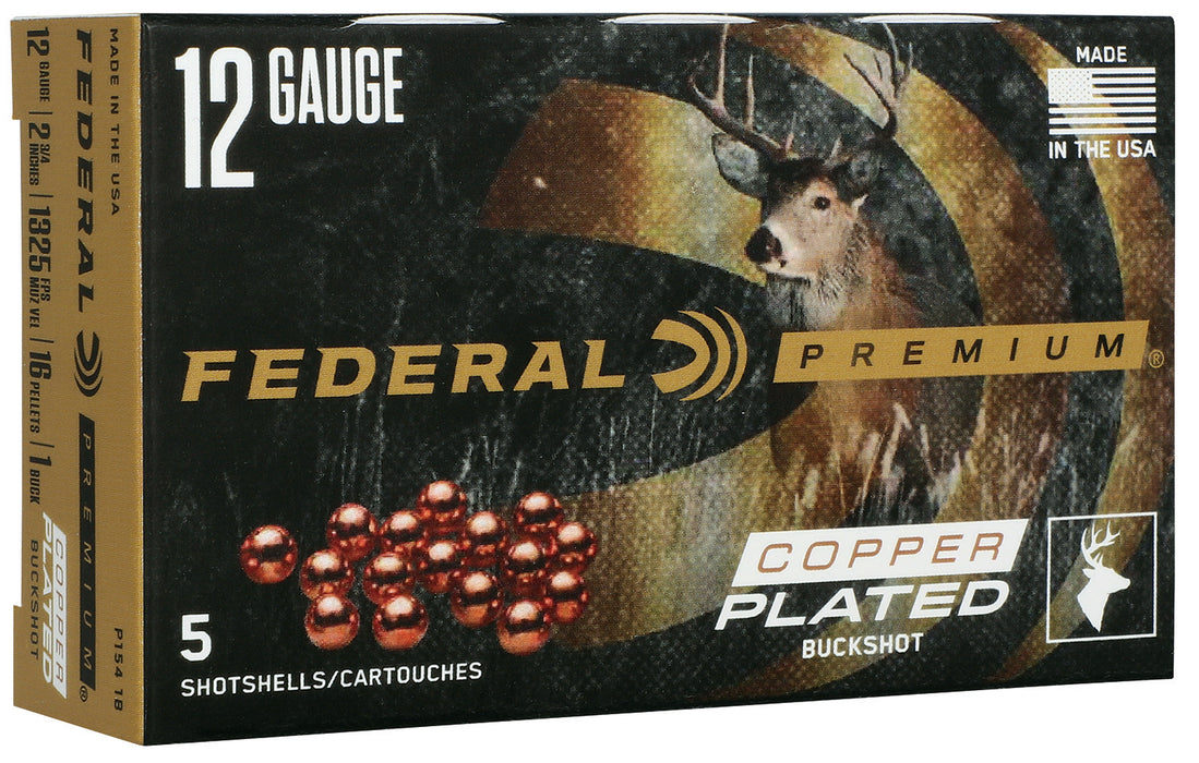 Federal P1541B Premium Max Buck 12 Gauge 2.75" 16 Pellets 1325 fps 1 Buck Shot 5 Bx/50 Cs