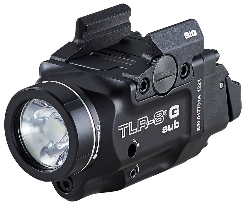 Streamlight 69437 TLR-8 w/Laser Black Anodized, Green Laser 5.0 mW/500 Lumens Output 510-530nm Wavelength, Fits Sig Sauer P365/P365XL