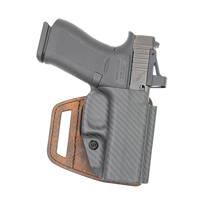 Versacarry VSL211SHD V-Slide  OWB Brown Leather/Polymer Belt Slide Fits M&P Shield Right Hand