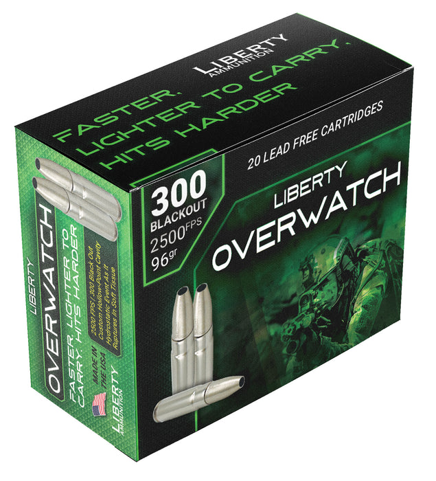 Liberty Ammunition LAOW300962500 OverWatch  300 AAC Blackout 96 gr Open Cavity Design (OCD) 20 Per Box/50 Cs