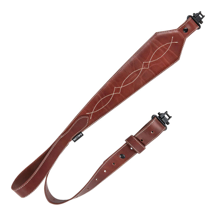 Heritage Cases 8508 Western Scallop  Rifle Sling w/Swivels, Brown Leather, Adjustable Length  28" to 35", 3" Wide