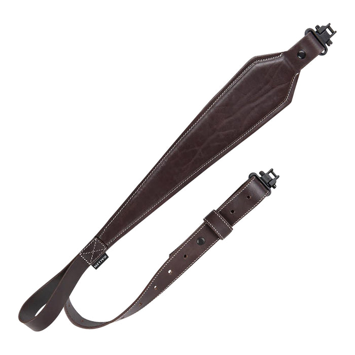 Heritage Cases 8511 Plain Dark Leather  Rifle Sling w/Heavy Duty Swivels, Dark Mahogany Leather, Adjustable Length 28" to 35", 3" Wide