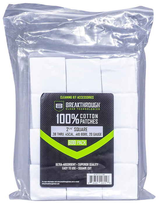 Breakthrough Clean BTCPS21/4600 Square Patches 38-45 Cal/.410-20 Gauge 600 pieces