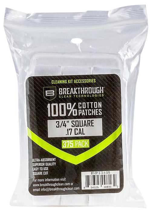 Breakthrough Clean BTCPS3/4375 Square Patches .17/.177 Cal 375 pieces