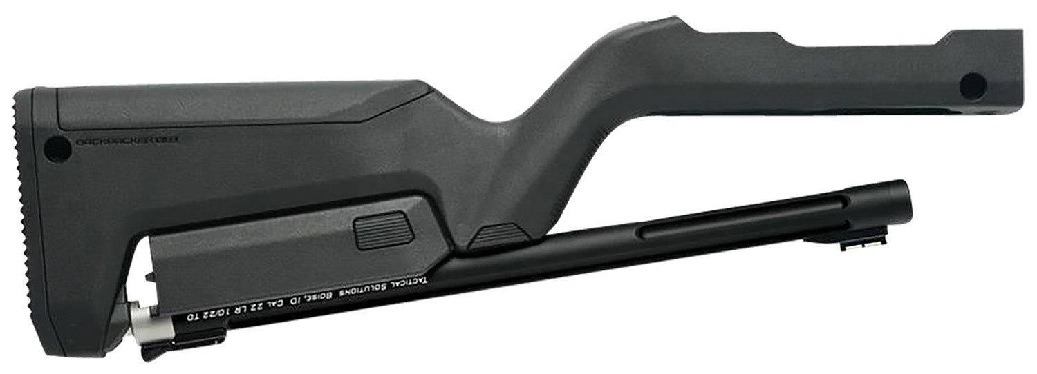 Tactical Solutions TDCMBBBLK X-Ring Takedown Barrel and Stock Combo 22 LR 16.50" Matte Black Fluted & Threaded with Fiber Optic Sight, Black Magpul Backpacker Stock Fits Ruger 10/22 Takedown