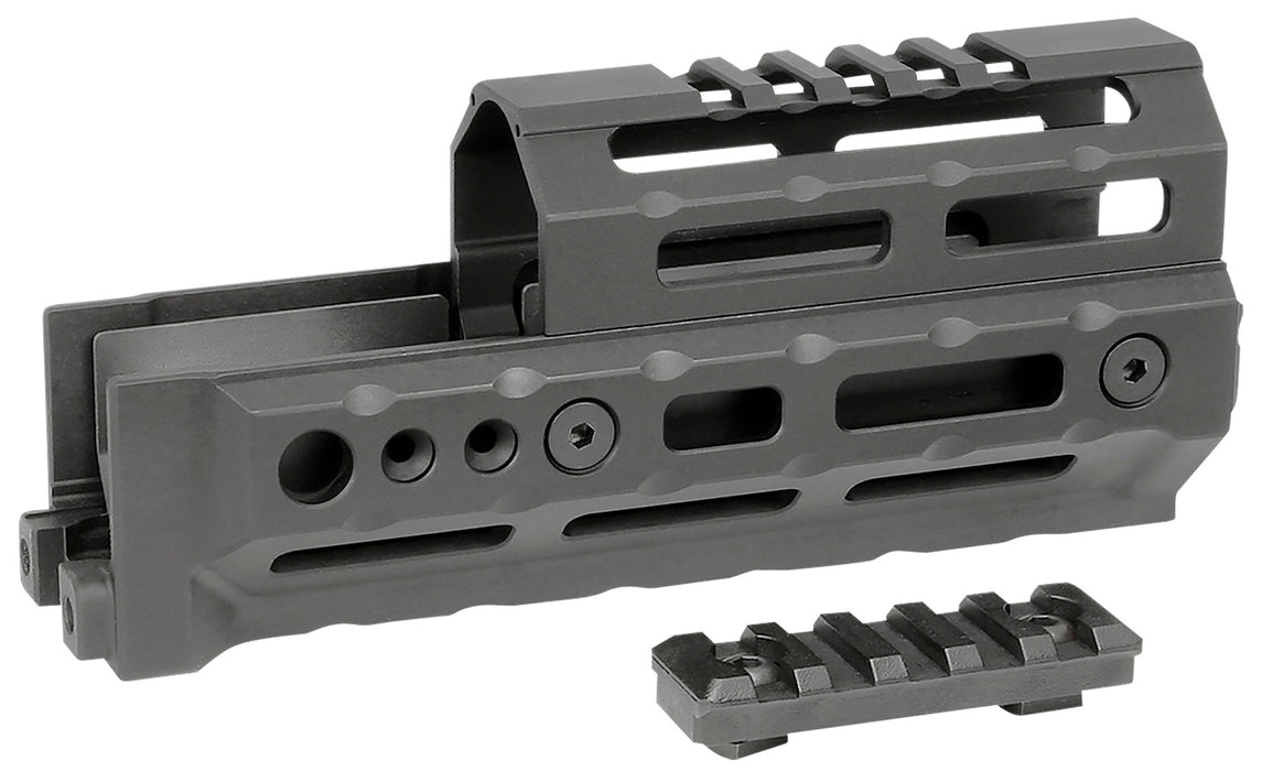 Midwest Industries MIAKALPHA6 Alpha  Drop-in Aluminum Black Hardcoat Anodized 5 Slot Picatinny Rail AK-Platform 6" Long Compatible w/M-LOK