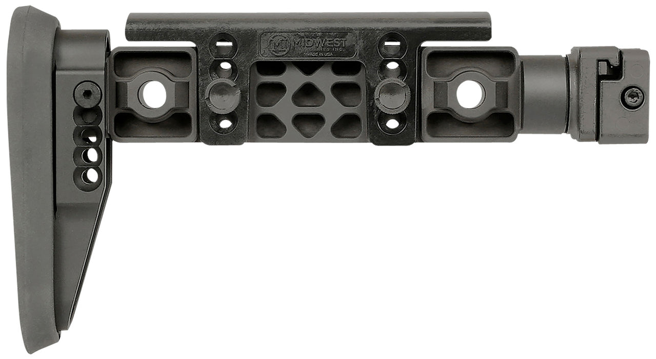 Midwest Industries MIALPHAFBSF Alpha Fixed Beam Black Synthetic Side Folding Stock with Adjustable Cheekrest, Compatible w/ 1913 Picatinny Rail Adapter