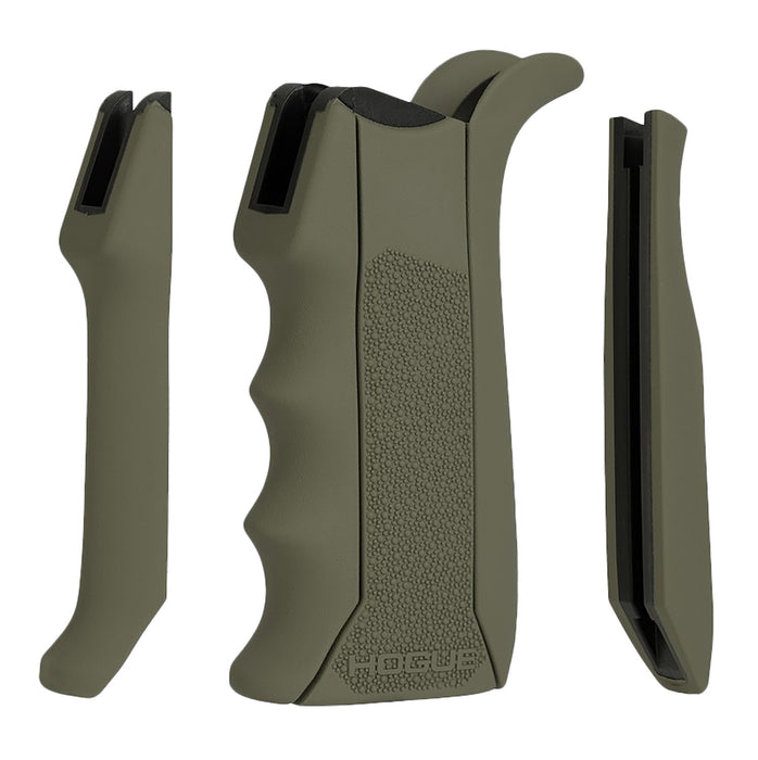 Hogue 13041 Modular Overmolded  OD Green Rubber Pistol Grip with Finger Grooves Fits AR-15/M16