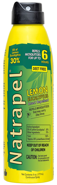 Natrapel 00066865 Lemon Eucalyptus  6 oz Aerosol Repels Ticks Effective Up to 6 hrs