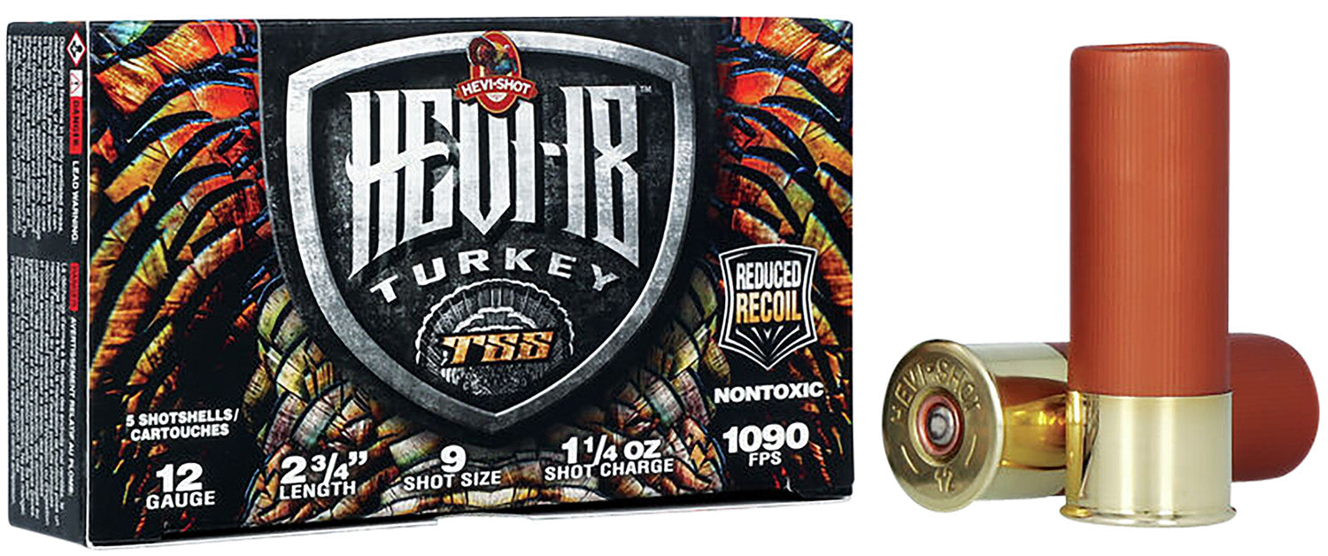 HEVI-Shot HS4109 TSS Turkey 12 Gauge 2.75" 1 1/4 oz Tungsten 9 Shot 5 Per Box/ 10 Cs