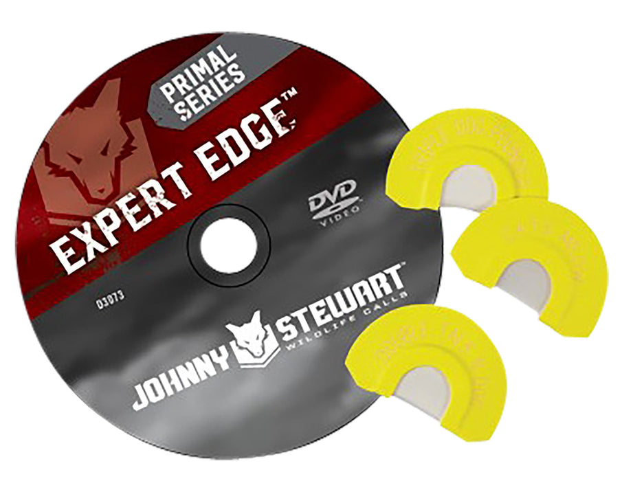 Johnny Stewart Wildlife Calls JSDIA4 Expert Edge Combo Pack 3 Diaphragm Calls Attracts Predator Species Yellow Includes DVD