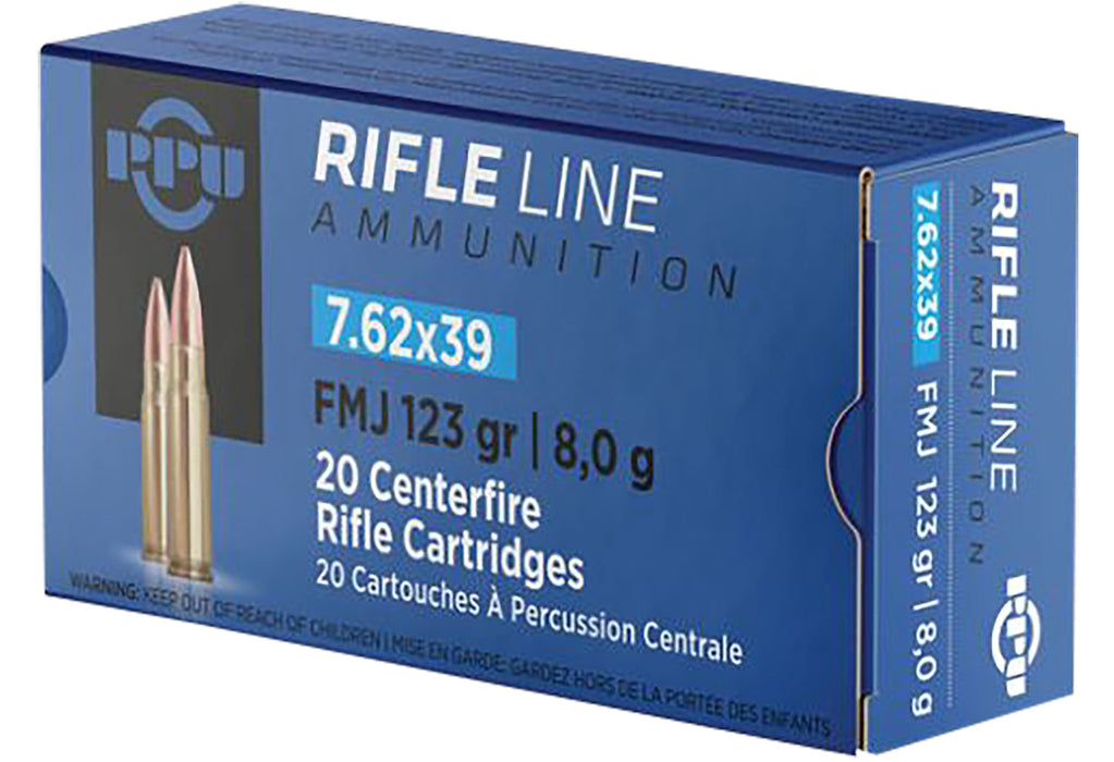 PPU PP739F Metric Rifle Rifle Line 7.62x39mm 123 gr Full Metal Case 20 Per Box/ 50 Cs