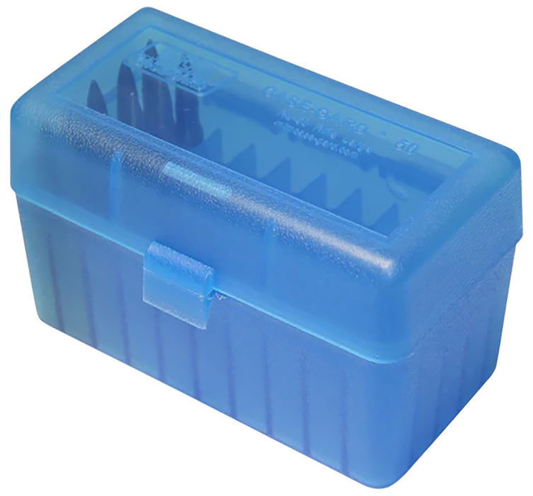 MTM Case-Gard RSS5024 Ammo Box Flip-Top for 6mm PPC/7mm Clear Blue Polypropylene 50rd