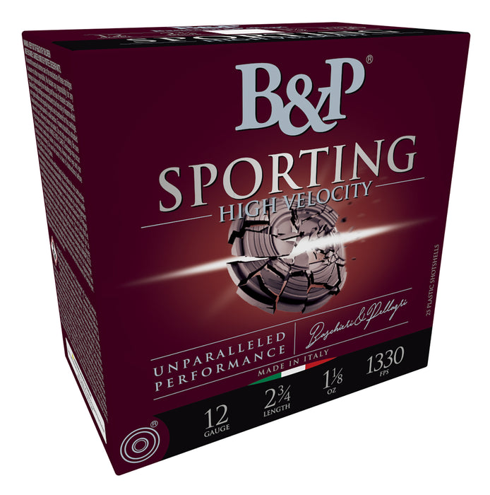 Baschieri & Pellagri (B&P) 12B8SCH8 B&P Sporting 12 Gauge 2.75" 1 1/8 oz 8 Shot 25 Per Box/ 10 Cs
