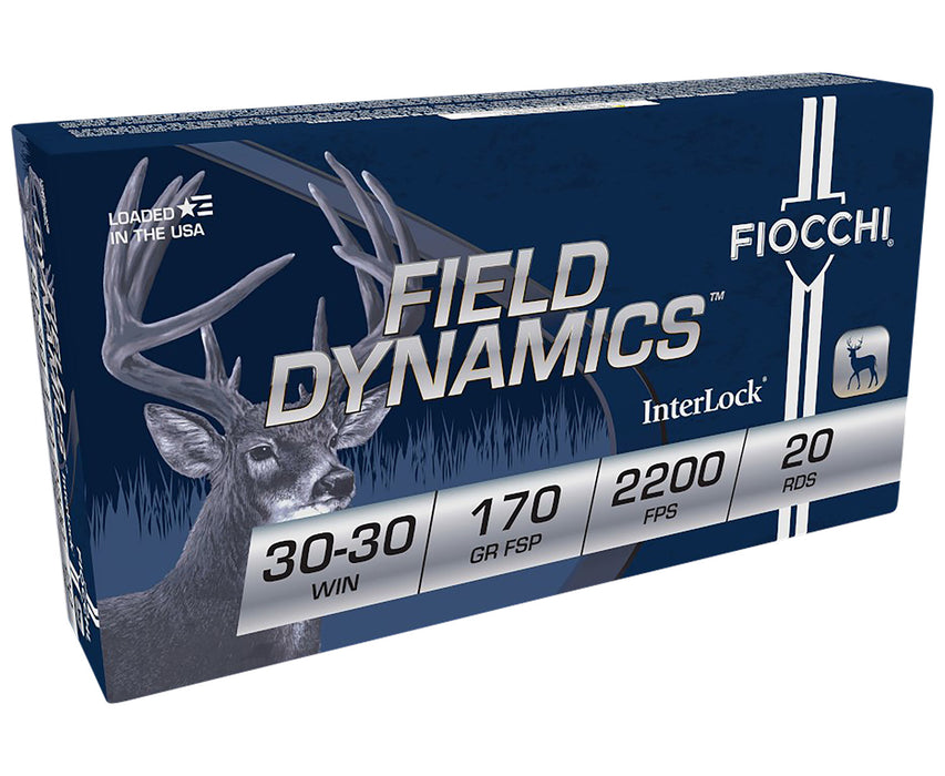 Fiocchi 3030C Field Dynamics InterLock 30-30 Win 170 gr Flat Soft Point (FSP) 20 Per Box/ 10 Cs