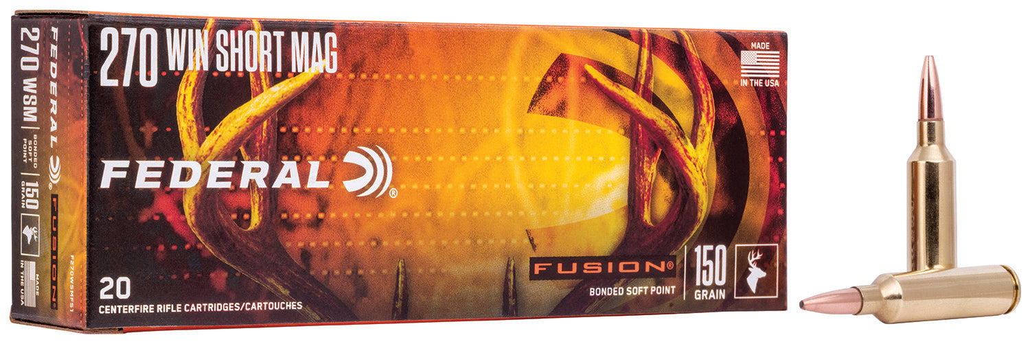 Federal F270WSMFS1 Fusion  270 WSM 150 gr Fusion Soft Point 20 Per Box/10 Cs