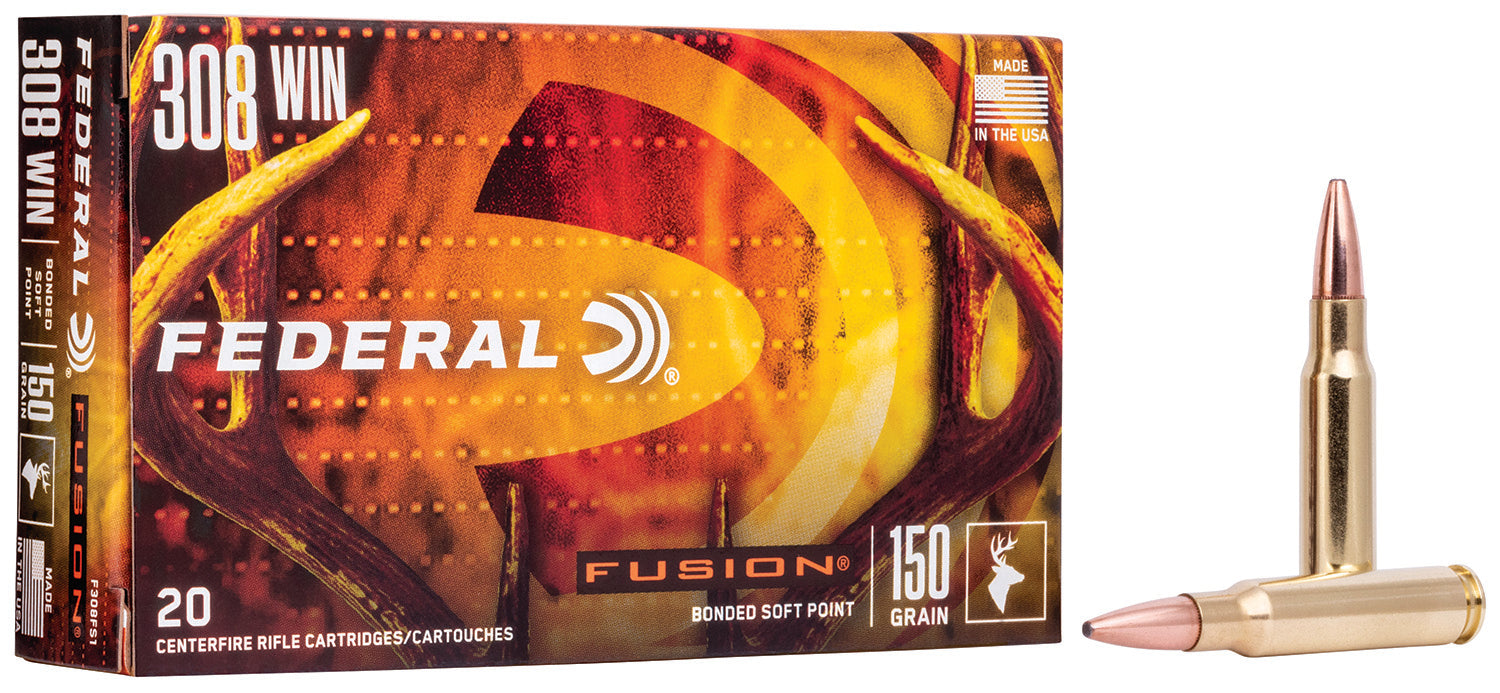 Federal F308FS1 Fusion  308 Win 150 gr Fusion Soft Point 20 Per Box/10 Cs