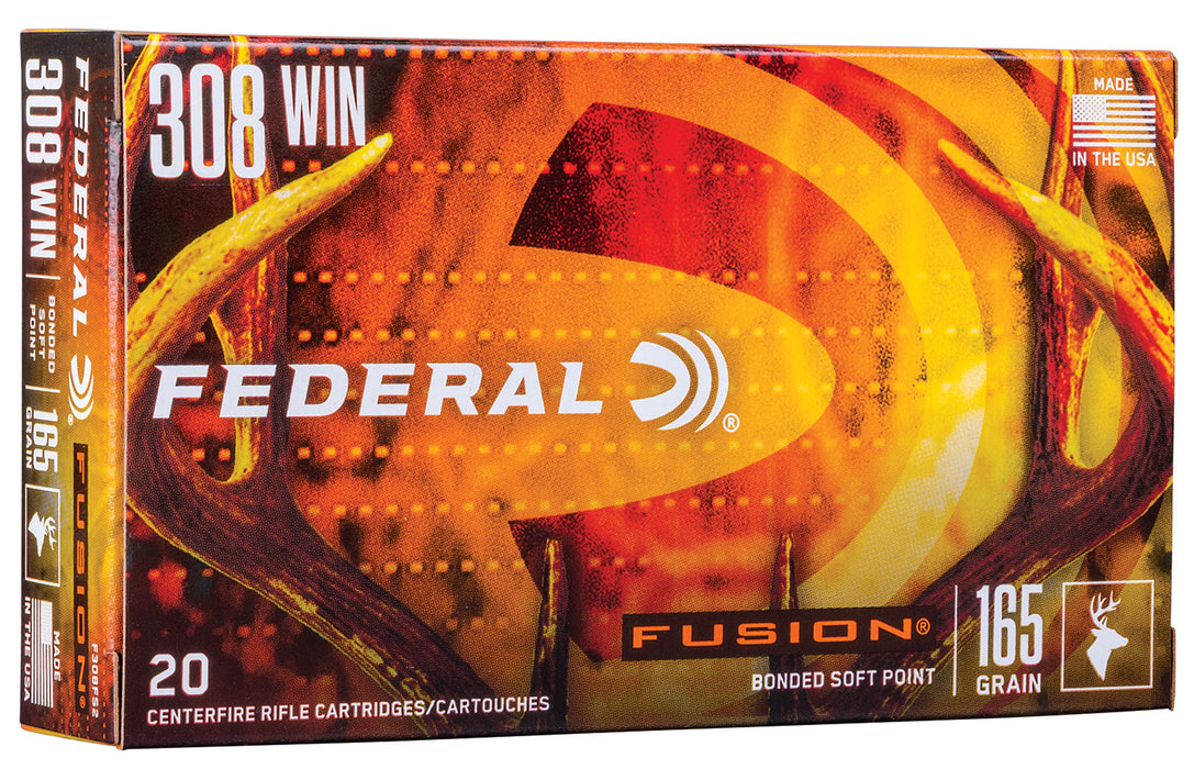 Federal F308FS2 Fusion  308 Win 165 gr Fusion Soft Point 20 Per Box/10 Cs