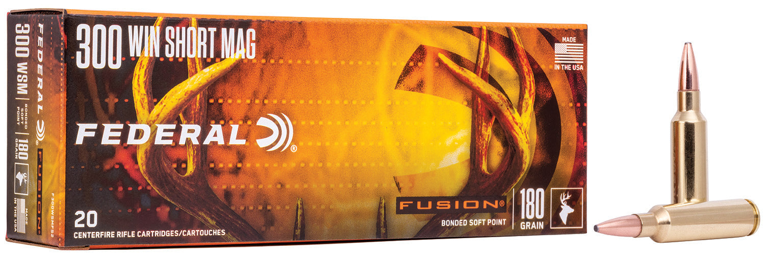 Federal F300WSMFS2 Fusion  300 WSM 180 gr Fusion Soft Point 20 Per Box/10 Cs