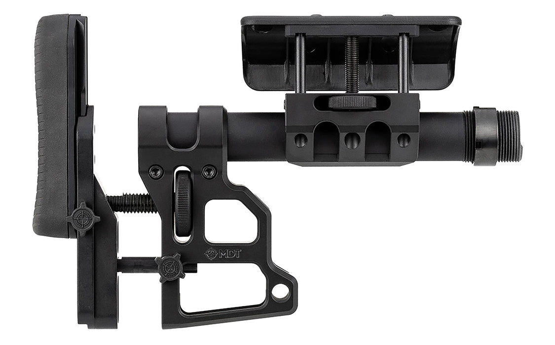 Mdt Sporting Goods Inc 102856BLK Skeleton Carbine Stock (SCS)  Black Aluminum, Adj. Cheekrest/Buttpad, Buffer Tube, QD Sling Mounts