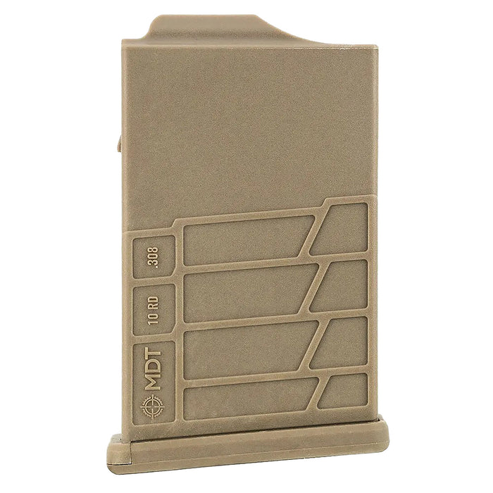 Mdt Sporting Goods Inc 104447FDE AICS Magazine  10rd Extended 308/6.5 Creedmoor Short Action, FDE Polymer Fits Some Chassis/Bottom Metal (MDT/XLR/KRG/GRS/CDI/Pacific Tool & Gauge)