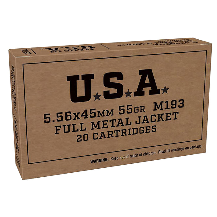 Winchester Ammo SGM193KW USA  5.56x45mm NATO 55 gr Full Metal Jacket 20 Per Box/ 50 Case