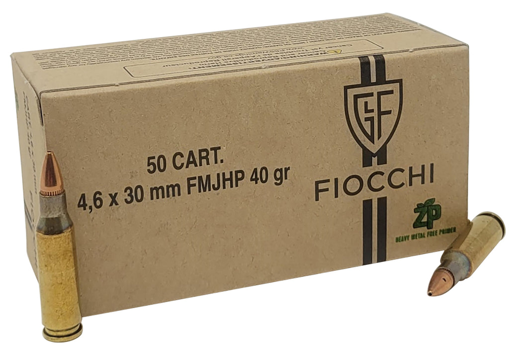 Fiocchi 46EXC   4.6x30mm H&K 40 gr Jacketed Hollow Point (JHP) 100 Per Box/ 10 Cs