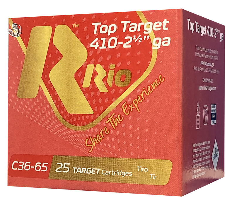 Rio Ammunition RC366 Top Target  410 Gauge 2.50" 1/2 oz 6 Shot 25 Per Box/ 10 Cs