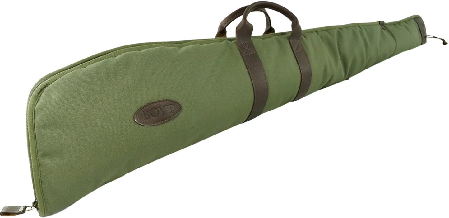 Boyt Harness GCRFUS48 Canvas Rifle Case 48" Green Waxed Canvas w/ Tanned Leather Accents Quilted Flannel Lining