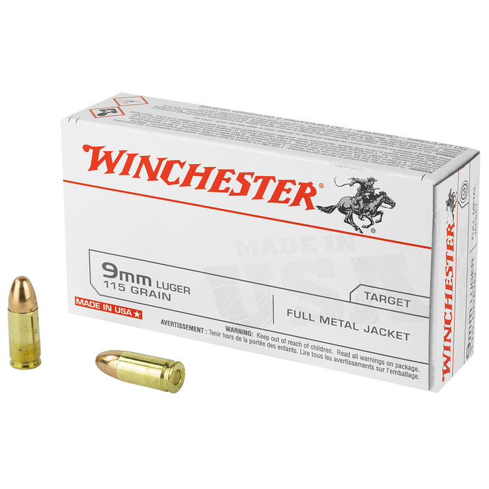 Winchester Ammo SG9W50   9mm 115 gr, Full Metal Jacket (FMJ) 20 Per Box/ 10 Cs