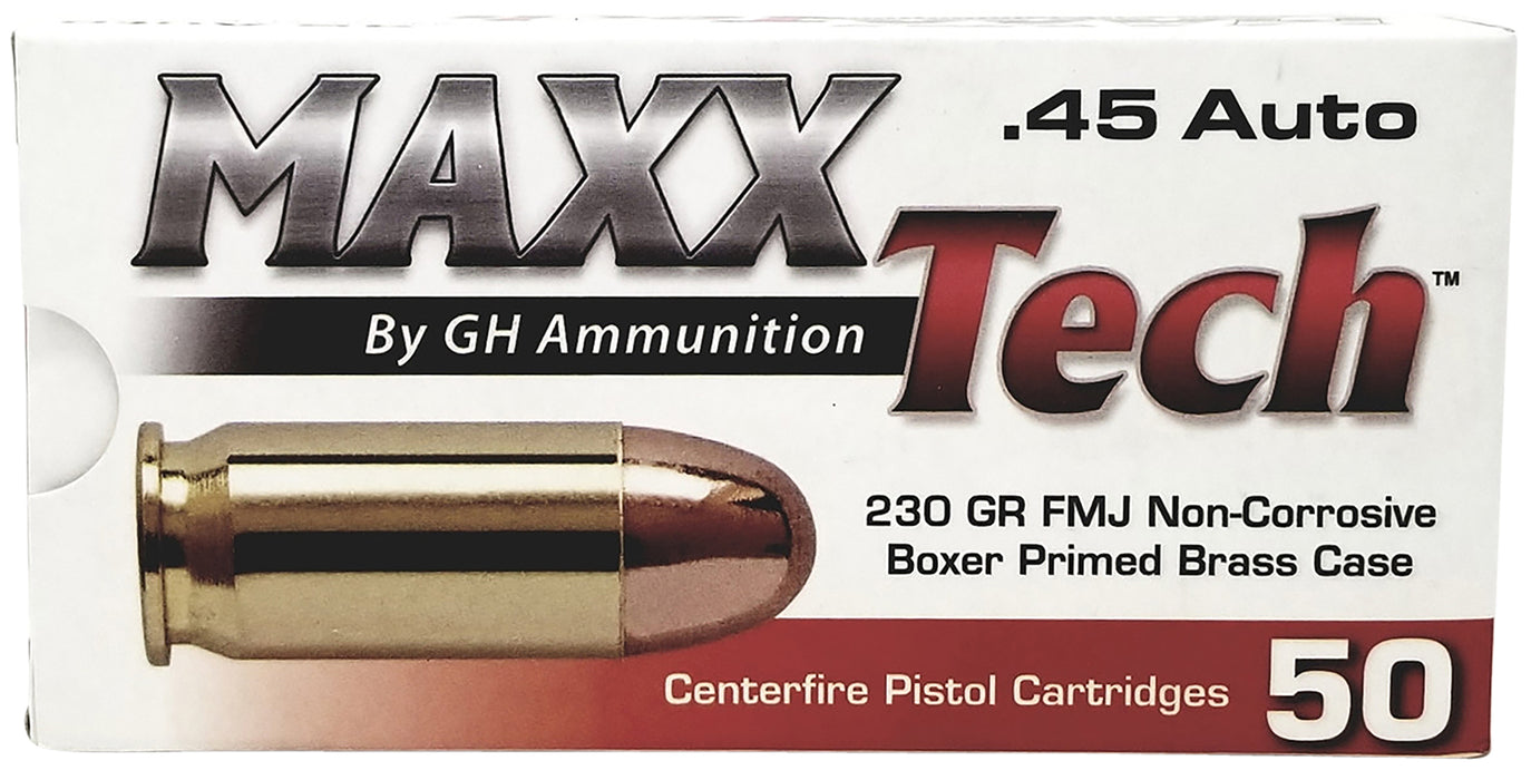 Tulammo PTGB45B MaxxTech  45 ACP 230 gr, Full Metal Jacket (FMJ), 50 Per Box/10 Cs