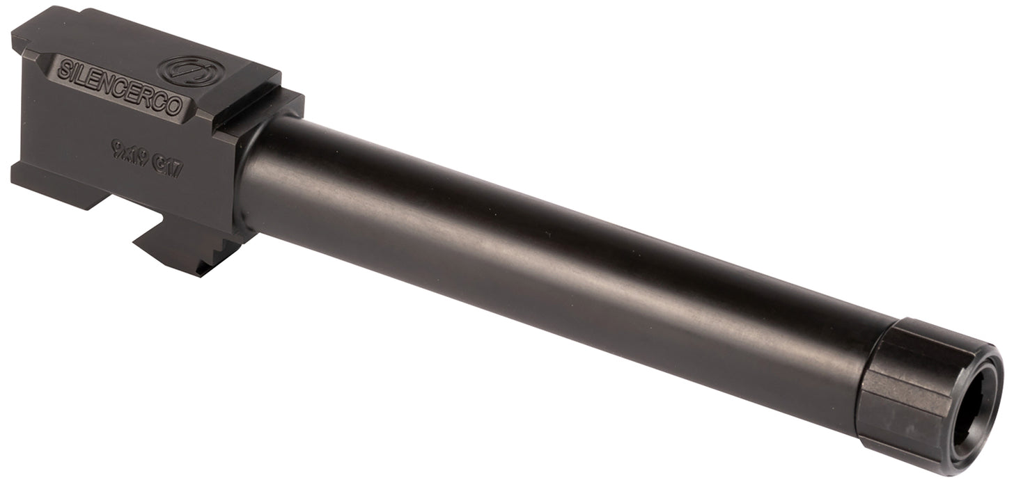 SilencerCo AC864 Threaded Barrel  5" 9mm Luger, Black Nitride Stainless Steel, Fits Glock 17 Gen 1-4