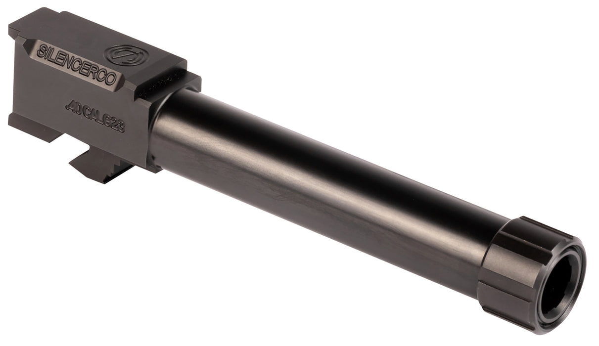 SilencerCo AC1757 Threaded Barrel  4.50" 40 S&W, Black Nitride Stainless Steel, Fits Glock 23