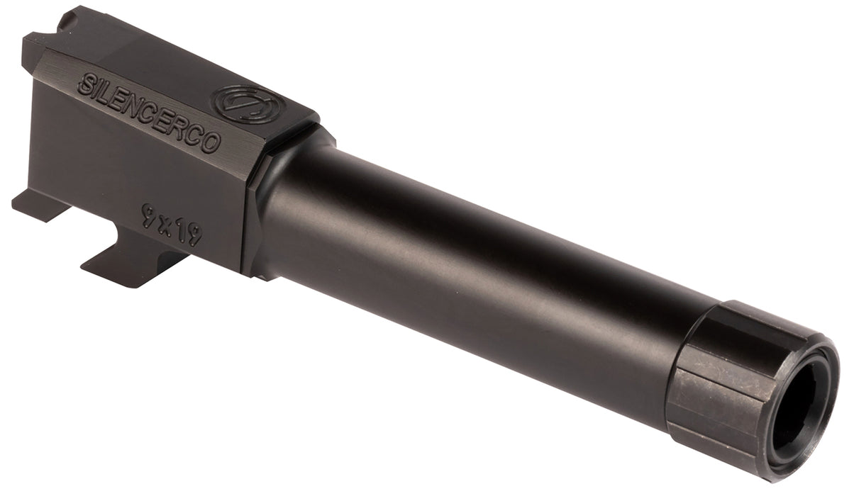 SilencerCo AC2290 Threaded Barrel  3.50" 9mm Luger, Black Nitride Stainless Steel, Fits S&W M&P Shield