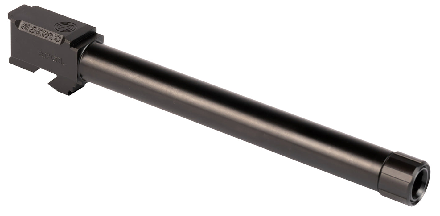 SilencerCo AC861 Threaded Barrel  6.50" 9mm Luger, Black Nitride Stainless Steel, Fits Glock 17L