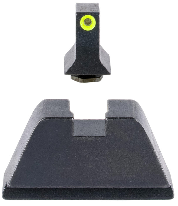 Trijicon GL201C601139 Suppressor/Optic Height Sights-Glock Standard Frame  Black Green Tritium Yellow Outline Front Sight Black Rear Sight