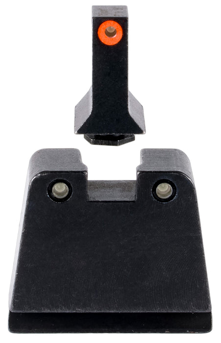 Trijicon GL243C601142 Suppressor/Optic Height Sights- Glock Slim Frame  Black Green Tritium Orange Outline Front Sight Green Tritium Black Outline Rear Sight