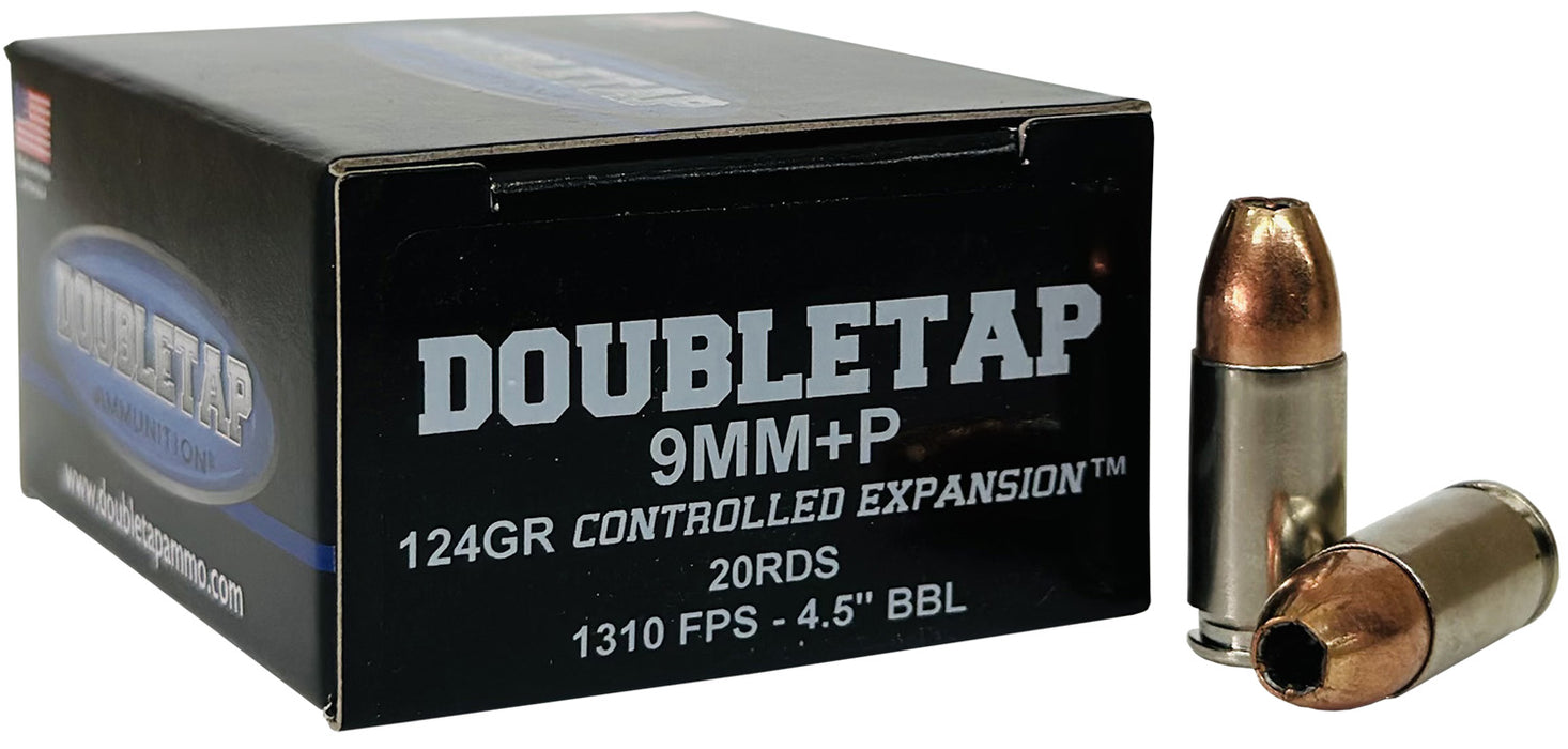 DoubleTap Ammunition 9MM124HP20   9mm +P 124 gr 20 Per Box/ 50 Case