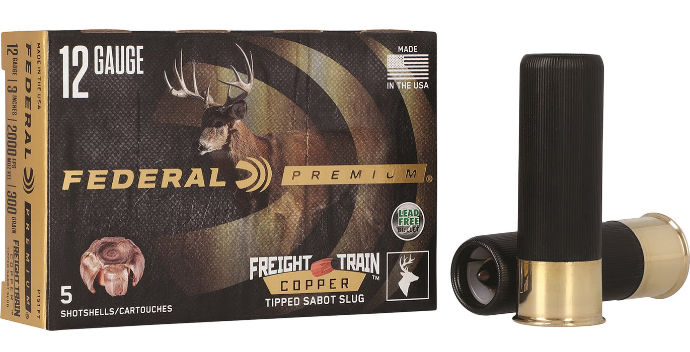 Federal P151FT Premium Freight Train 12 Gauge 3" Slug Shot 5 Per Box/10 Case